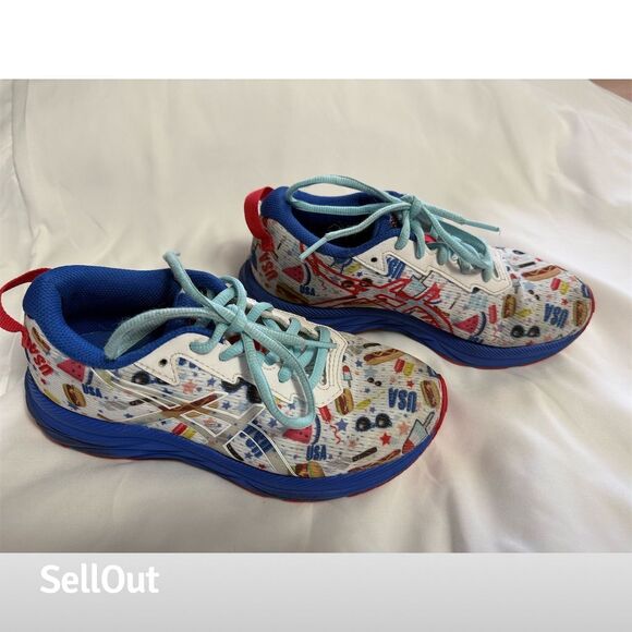 ASICS Gel-Noosa Tri 'USA' Kids' Sneakers Size 2.5Y picnic, 4th of July, summer - Picture 2 of 7